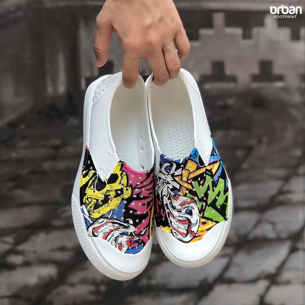 Giày nhựa nam nữ Urban mẫu mới, giày nhựa đi biển đi mưa chống nước siêu nhẹ, giày Urban họa tiết th
