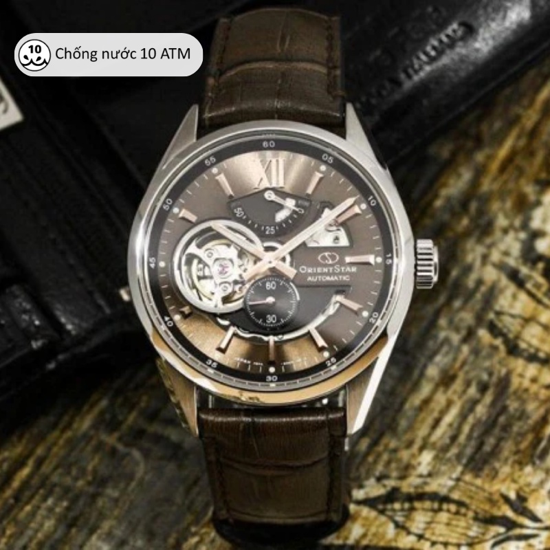 Đồng hồ cơ nam Orient Star Watch Joker Skeleton RE-AV000 thiết kế lộ máy mặt kính Sapphire dây da đeo tay chính hãng
