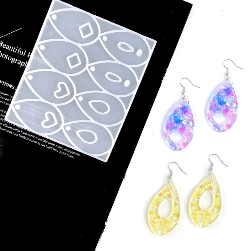 Khuôn Silicone Làm Móc Khóa DIY Hình Giọt Nước Độc Đáo