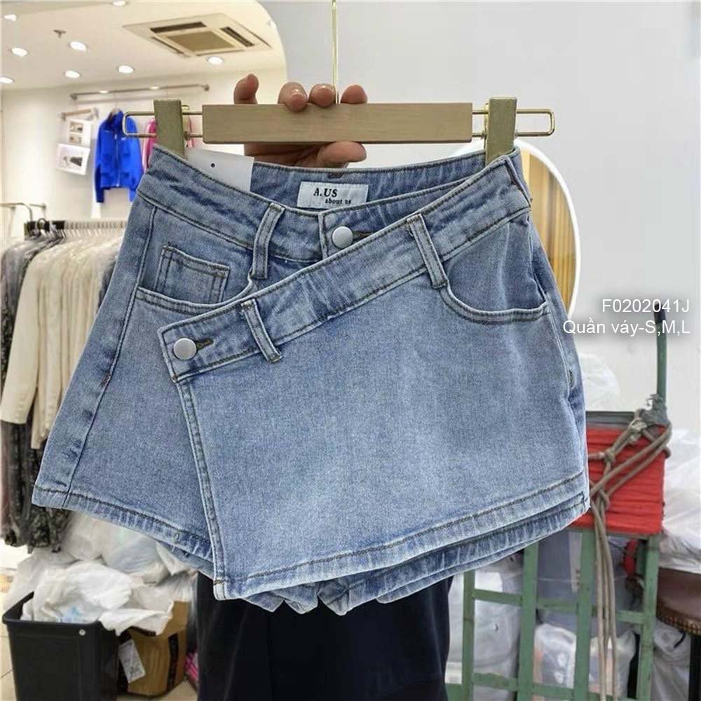 Quần váy jean kiểu đắp chéo tà trước hàng đẹp!