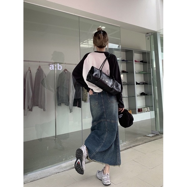 [Ảnh/ video thật] Chân váy jeans CV3 đuôi cá dáng dài, chân váy đuôi cá maxi hách dáng hàng quảng châu.