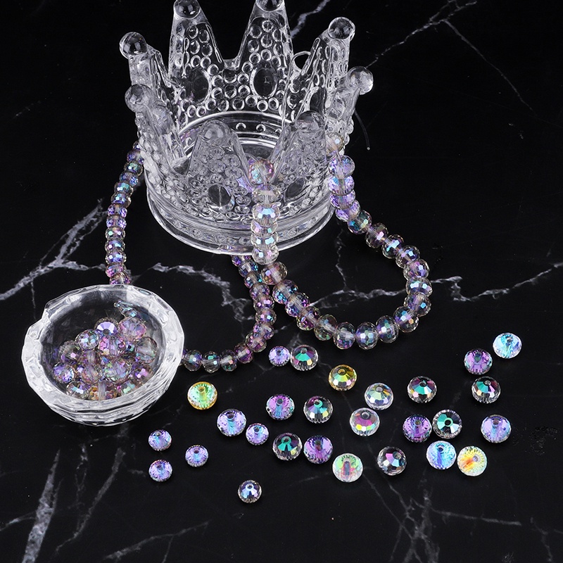 Chuỗi Hạt Pha Lê 6mm 8mm 96 Mặt Tự Làm Trang Sức Tiện Dụng