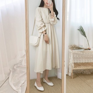 váy ulzzang vintage dáng dài phối ren tiểu thư ORDER - kèm ảnh thật