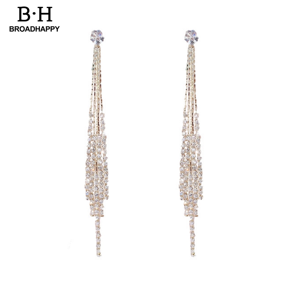 1 Đôi Bông Tai Tua Rua Đính Đá Thời Trang