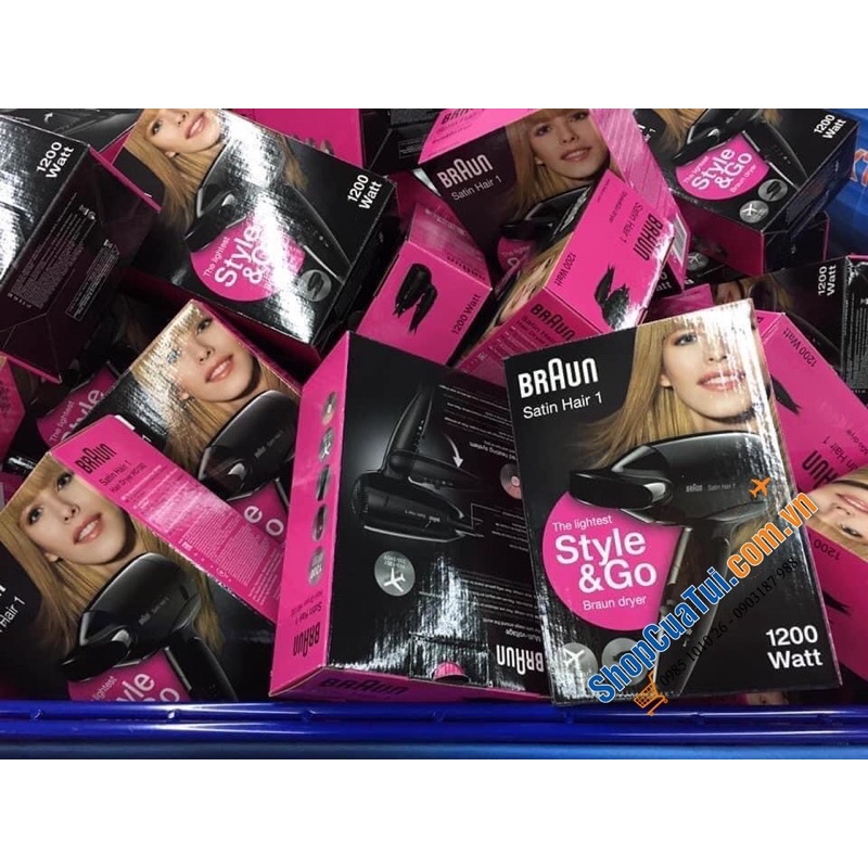 MÁY SẤY TÓC MINI BRAUN  💁‍♀️ MÁY SẤY TÓC DU LỊCH BRAUN SATIN HAIR 1 - Style&Go Dryer.