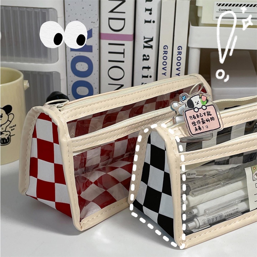 Túi Đựng Bút Chì Trong Suốt Sức Chứa Lớn Tiện Dụng Cho Học Sinh Trung Học