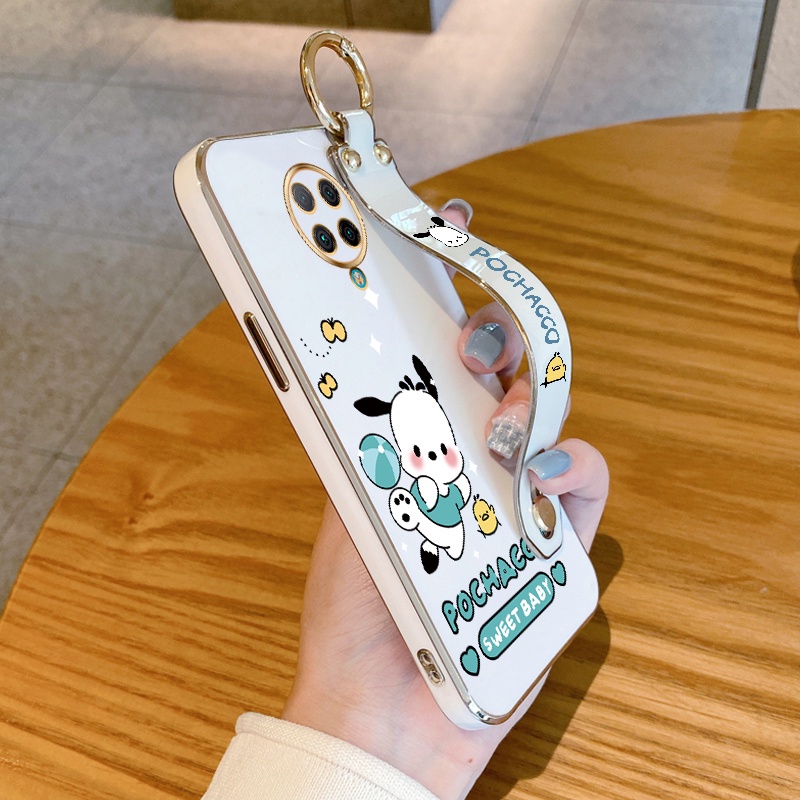 Ốp Điện Thoại Silicon Mềm Siêu Mỏng Mạ Điện Hình Cinnamoroll Có Dây Đeo Cổ Tay Cho Xiaomi Redmi K30 Pro K30 Ultra K30 Pro Zoom Poco F2 Pro