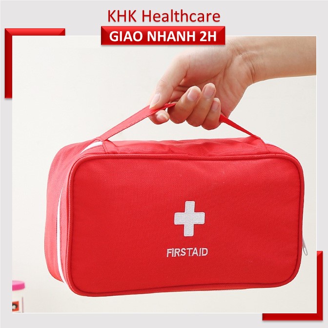 Túi y tế cá nhân mini nhỏ gọn màu đỏ tiện lợi mang đi du lịch
