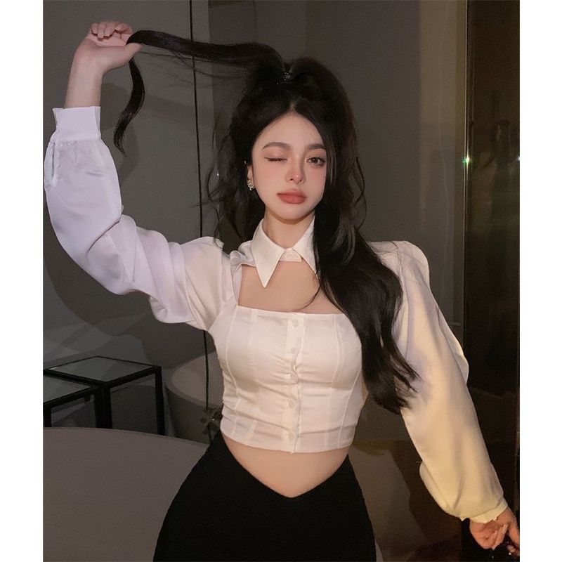 Áo Sơ Mi Tay Dài Ôm Dáng Phong Cách Hàn Quốc Thời Trang Mùa Xuân Mới 2022 Si3