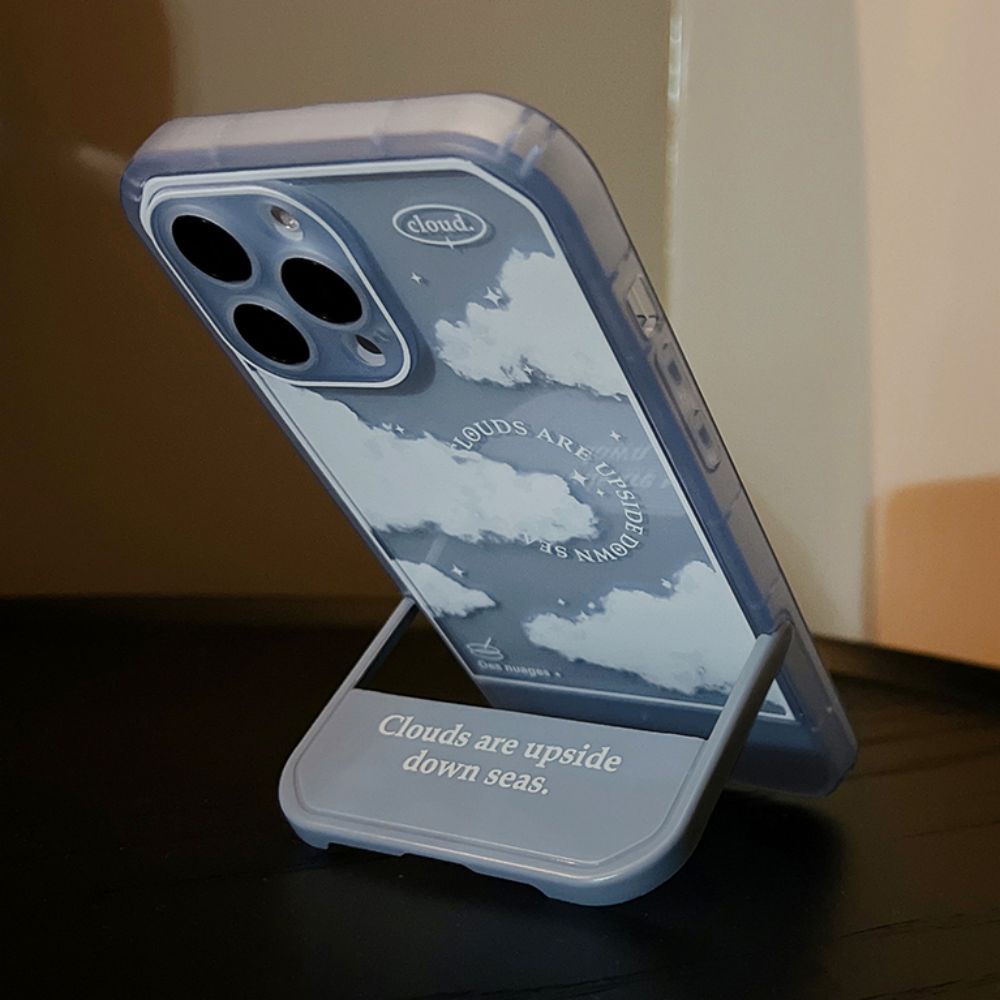 Ốp Điện Thoại TPU Dẻo Họa Tiết Bầu Trời Đầy Sao / Đám Mây Kèm Giá Đỡ Tàng Hình Cho IPhone 14 13 12 11 Pro Max
