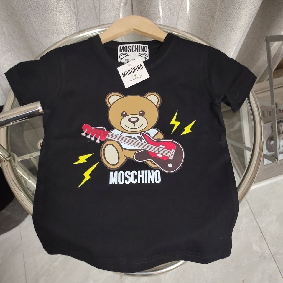 Áo Thun cotton Tay Ngắn In Hình Gấu Âm Nhạc guitar Mới Của Maschino unisex Và Đa Năng