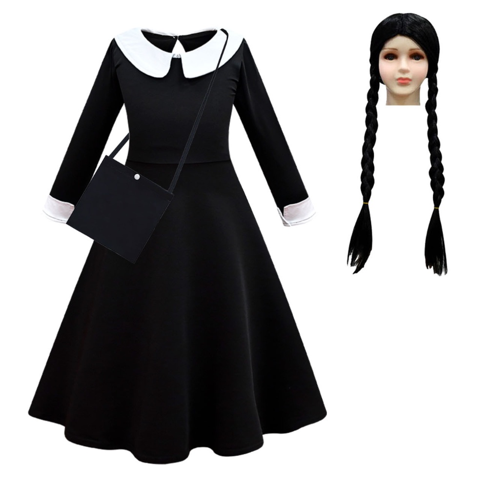 Đầm Hóa Trang Halloween Phong Cách Gothic Cho Bé Gái 3-12 Tuổi