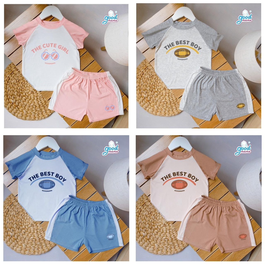 GOODMAMA - Bộ quần áo cộc tay cho bé