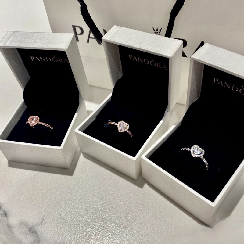 Nhẫn Pandora Sparkling Elevalted Heart Ring Full Box