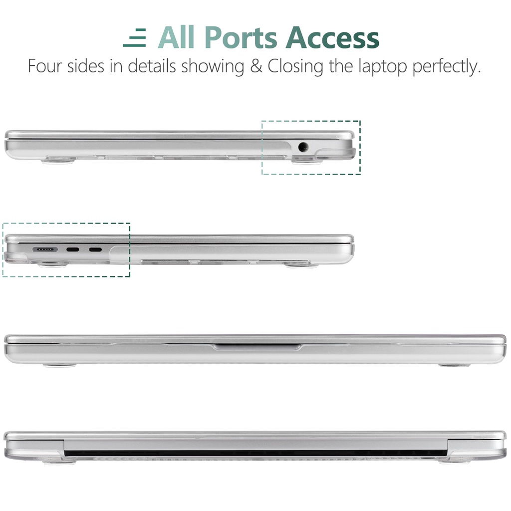 Ốp Cứng Cho MacBook Air M2 M1 Pro 13 14 16inch 2023 2022 2021 2020 A2681 A2338 A2337 Touch Bar / ID A2179 A1932 A279 A2780 A2159 A1989 A2251 A242