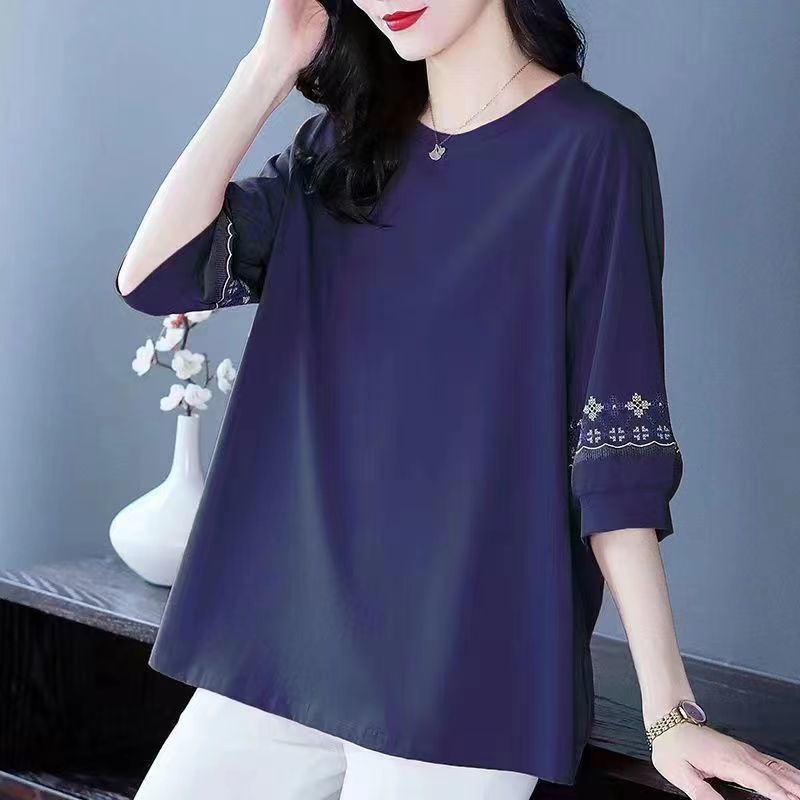 Áo Thun Tay Ngắn Dáng Rộng Thêu Họa Tiết Thời Trang Mới 2023 Cho Nữ