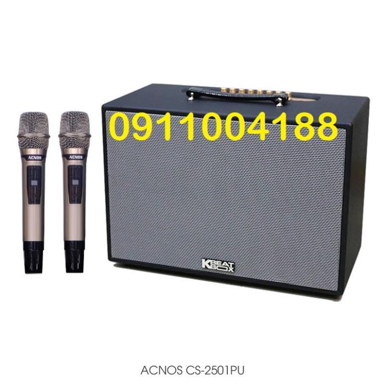 Loa Karaoke mini ACNOS CS2501PU ( CS 2501 PU ) loa có reverb âm thanh cực hay + Tặng kèm 2 mic chống hú
