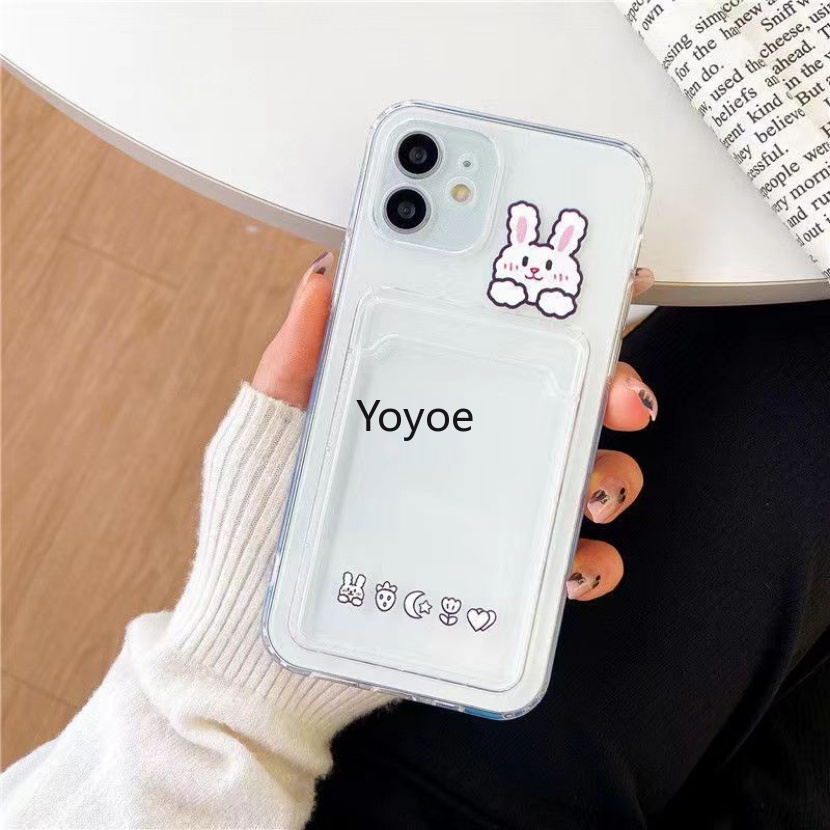 Ốp Điện Thoại Silicone Mềm Trong Suốt Chống Sốc In Hình Hoạt Hình Cho IPhone 14 Plus 11 12 13 14 Pro XS Max X XR 7 8 6 Plus Giá Đỡ