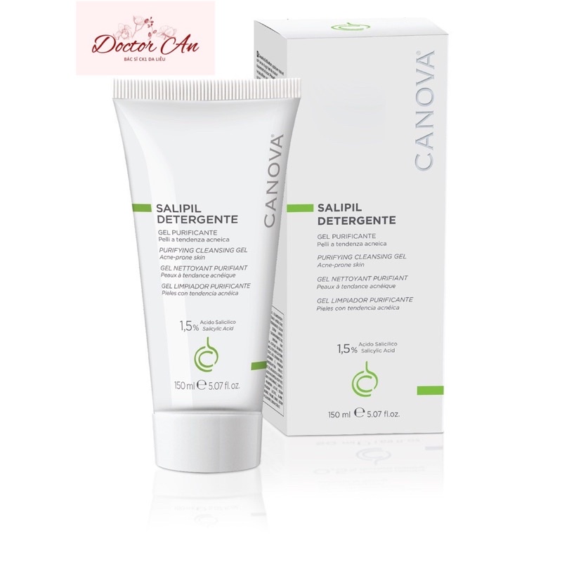 CANOVA SALIPIL DETERGENTE PURIFYING CLEANSING GEL 150ml gel sữa rửa mặt ngừa mụn BS DA LIỄU AN