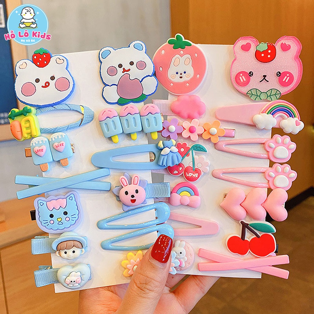 Kẹp tóc cho bé gái 14 chi tiết đẹp dễ thương, họa tiết hoạt hình