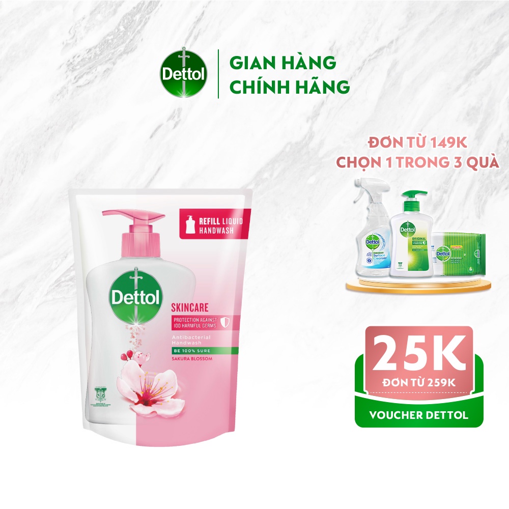 Nước rửa tay Dettol dưỡng da - Túi 225g