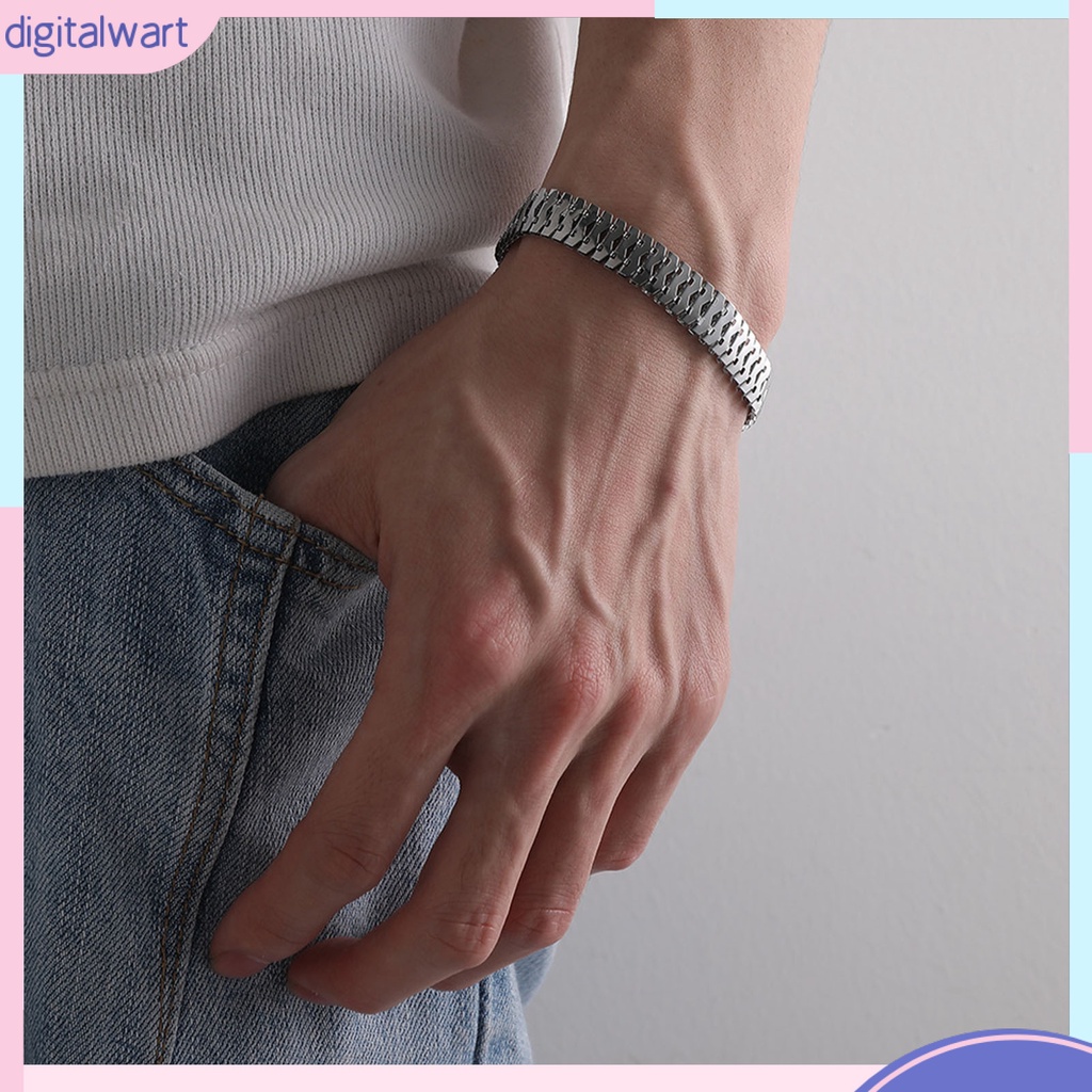[DIWA] Vòng Tay Dạng Kẹp Tôm Hùm Không Gỉ Bề Mặt Mịn Hình Rắn Chống Rỉ Sét Màu Trơn Trang Sức Hàng Ngày Cho Nam