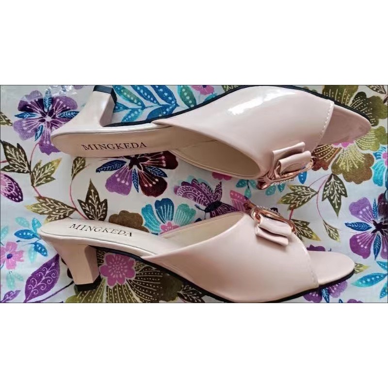 Dép cao gót 5cm đính nơ BIG SIZE 35-42 - Hàng Quảng Châu