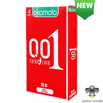 Hộp 4 bao cao su Okamoto 0.01 Hydro Poly Urethane siêu mỏng nhất thế giới