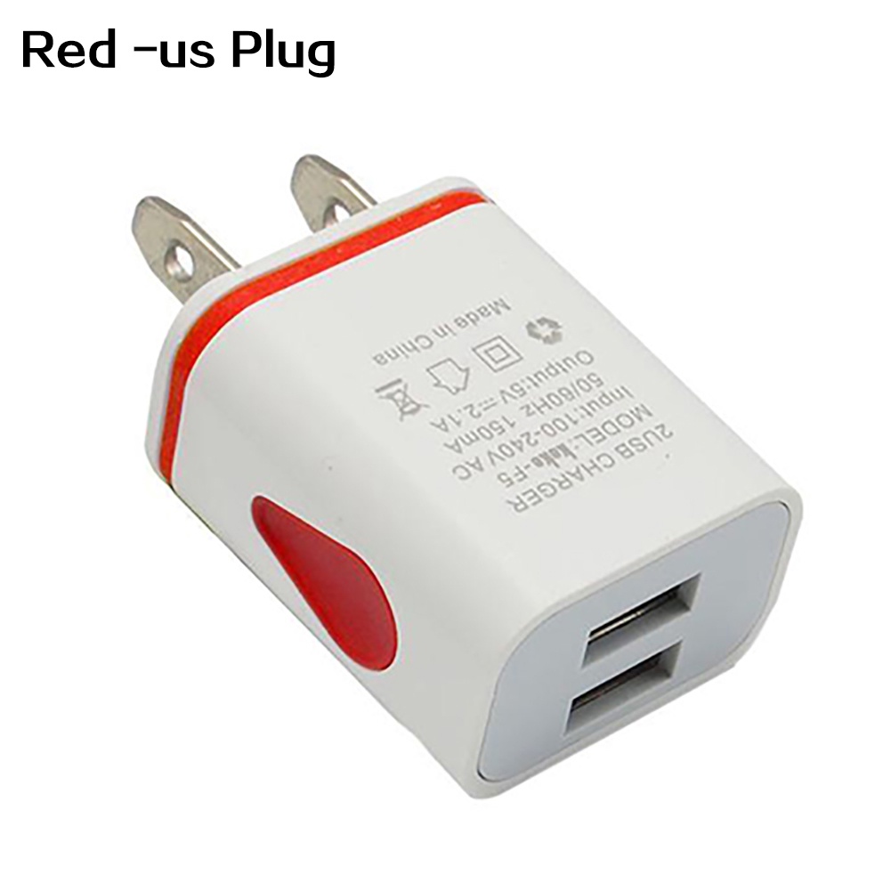 Phích Cắm Sạc Hai Cổng USB 5V 2.1A US / EU Có Đèn LED Hình Hoa Hướng Dương