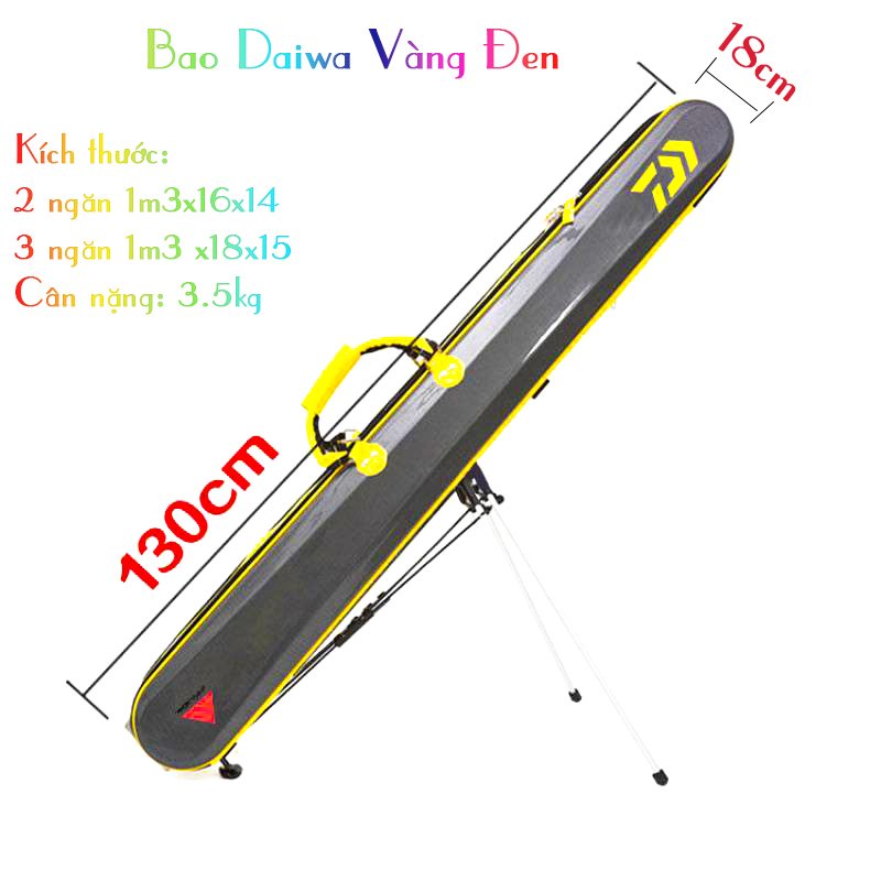 Bao Đựng Cần Câu Cá Daiwa 2 Ngăn 3 Ngăn Cao Cấp Có Chân Chống Siêu Bền, Chống Thấm Chính Hãng