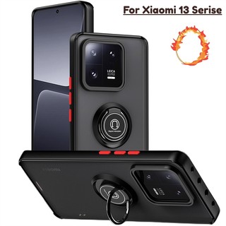 Ốp Điện Thoại PC Cứng Viền Dẻo Màu Nhám Kèm Giá Đỡ Nhẫn Từ Tính Chống Sốc Cho Xiaomi Mi 13 Pro 13Pro Xiaomi13 2023