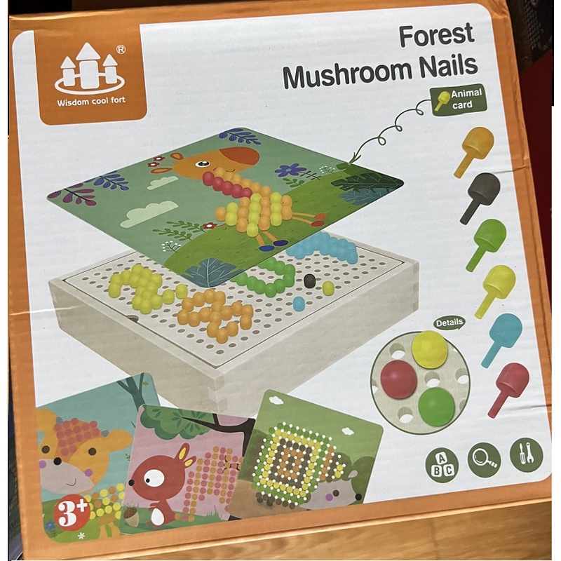 Bộ Xếp Hình Trồng Nấm Móng Tay ⚡ PHIÊN BẢN XỊN SÒ ⚡ Bằng Gỗ Luyện Tay Vận Động linh hoạt Và Tư Duy Sáng Tạo Cho Bé Yêu.