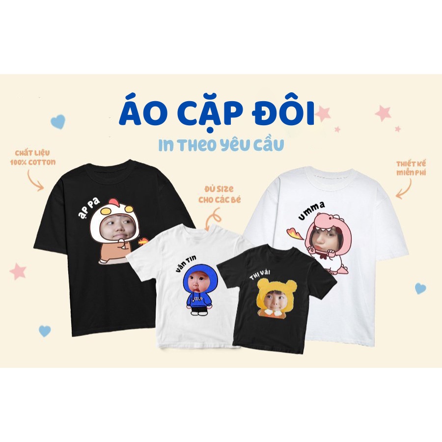 In áo thun theo yêu cầu cặp đôi valentine áo thun cặp đôi năm nữ tình yêu, áo đôi đẹp, áo đôi ghép mặt dễ thương có shop