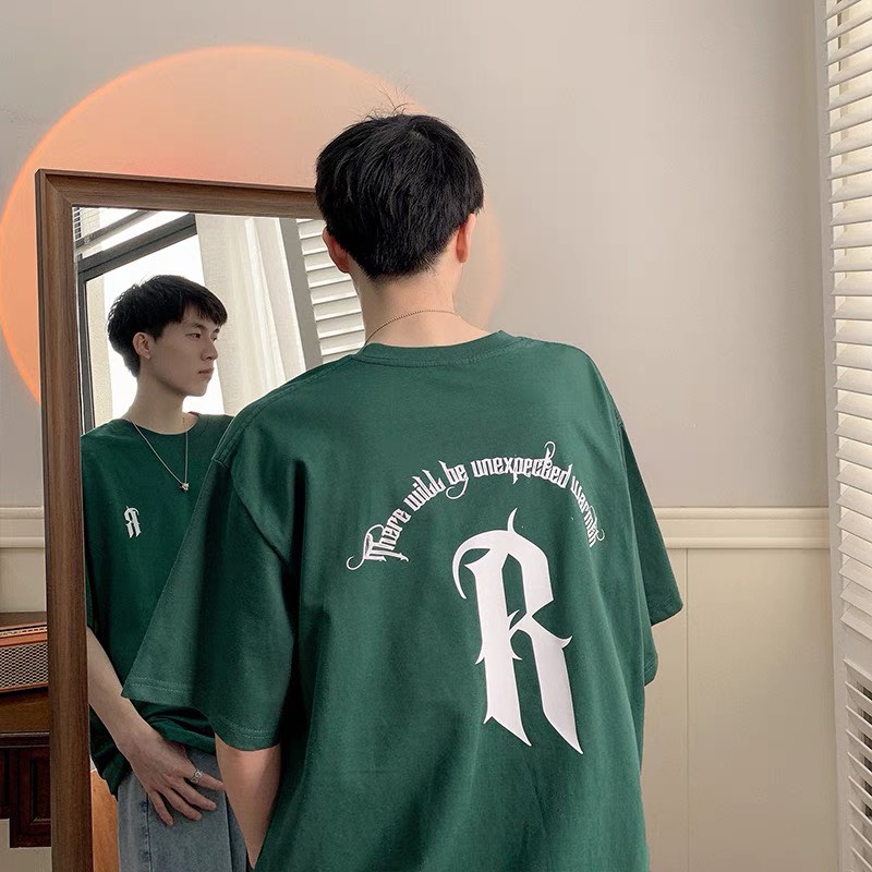 Áo cộc tay nam nữ - Chữ R- là điểm nhấn, chất cotton, Ulzagshop