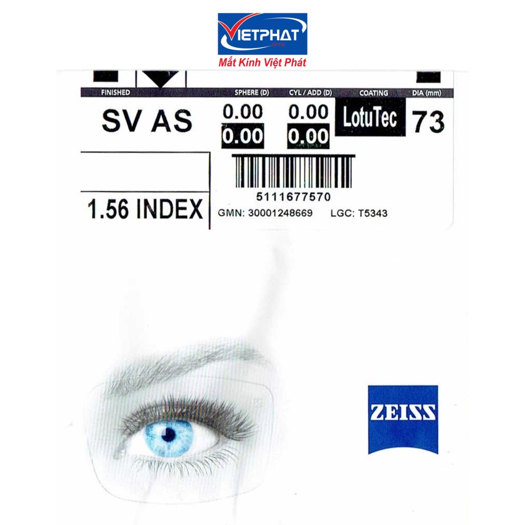 Tròng kính Zeiss LotuTec UV hàng chính hãng