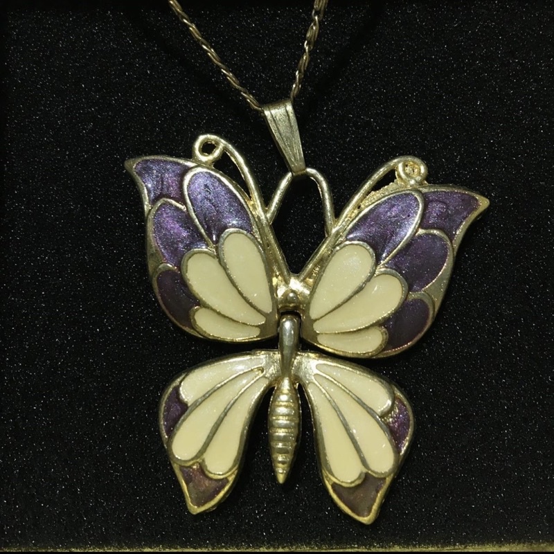 Dây chuyền vintage tím dễ thương nhật bản