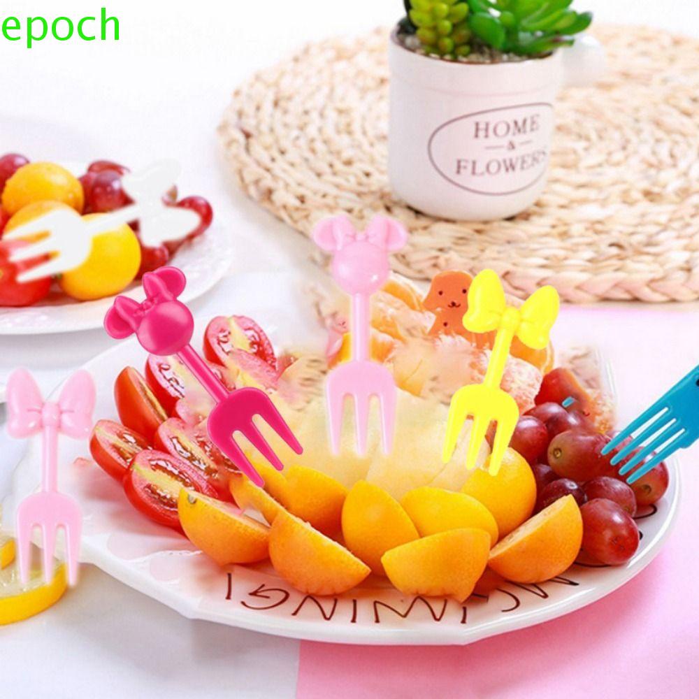 Epoch Set 10 Tăm Nhựa Ăn Trái Cây Họa Tiết Động Vật Hoạt Hình Sáng Tạo Có Thể Tái Sử Dụng
