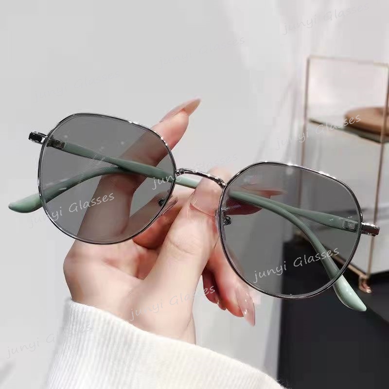Kính Mát Gọng Oval Chống Bức Xạ Ánh Sáng Xanh 2 Trong 1 Thay Đổi Màu Sắc Dành Cho Cả Nam Và Nữ
