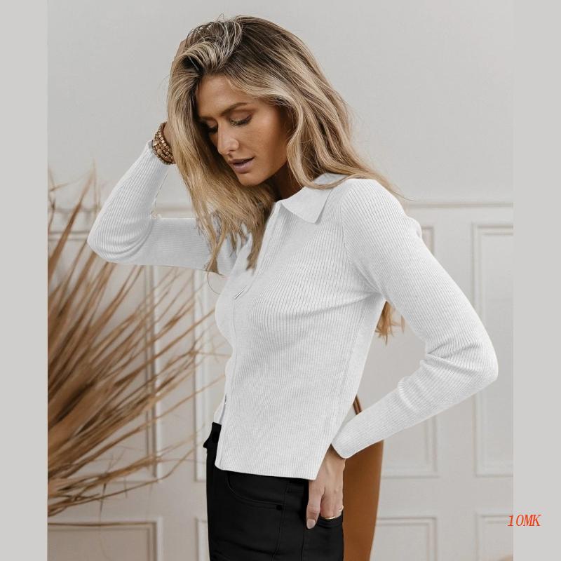Áo Khoác Cardigan Len Dệt Kim Tay Dài Dáng Ngắn Phối Khóa Kéo Thời Trang Cho Nữ