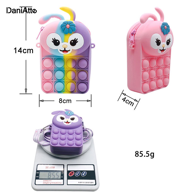 Bololo Túi Đựng Son Môi Chìa Khóa Tiền Xu Bằng Silicon Hình Vuông Xingdelu rat Dễ Thương Và Thời Trang