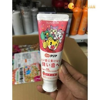 [Hàng Nhật nội đia] Kem đánh răng trẻ em nuốt được SUNSTAR vị dâu