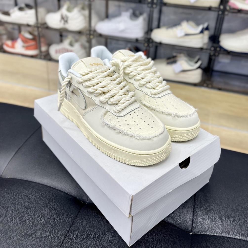 Giày_Nike Air Force 1 Thổ Cẩm, AF1 Dây Thừng Đế Air hàng cao cấp nhất Full Box Bill