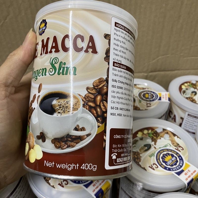 Hộp 400g Caffe Macca Collagen Slim - Cafe giảm cân an toàn dành cho người béo phì giúp tăng cường chuyển hóa chất béo