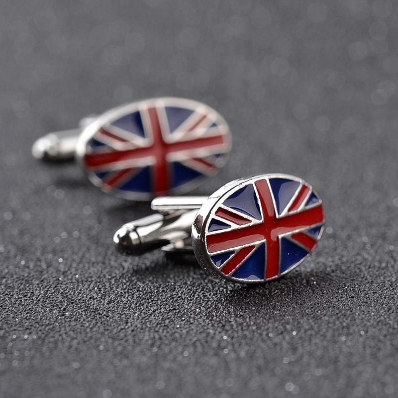 Khuy măng sét EFAN họa tiết lá cờ nước Anh thiết kế mới thời trang cao cấp dành cho nam