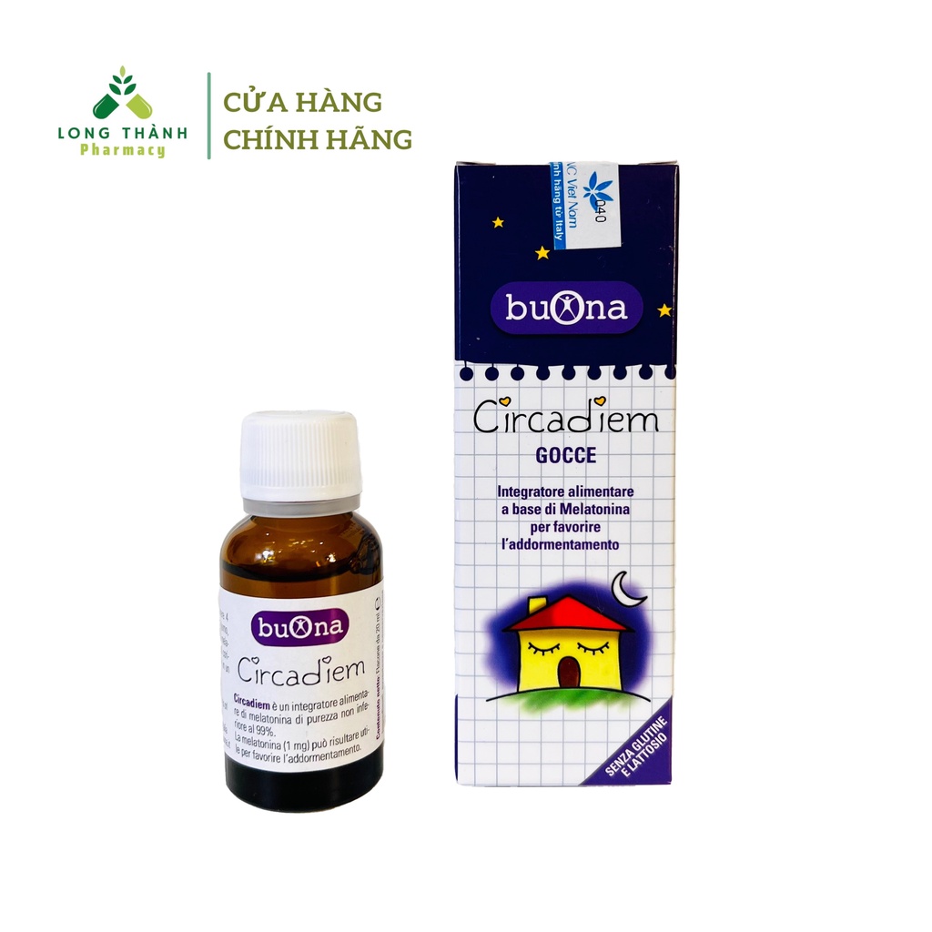 Buona Circadiem - Siro Ngủ Ngon, Hỗ Trợ Giúp Ngủ Ngon Với Melatonin Tinh Khiết 99% 20ml