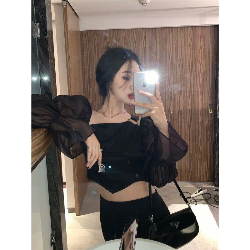 Áo trễ vai tay voam - Hàng Quảng Châu