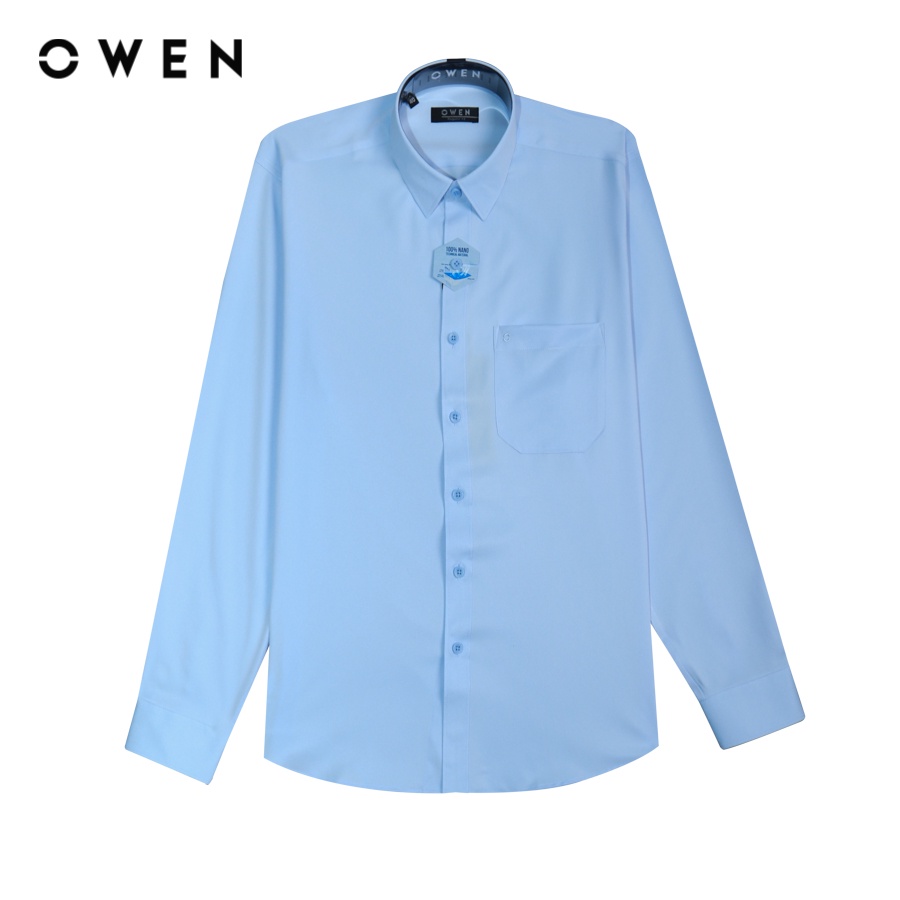 OWEN - Áo sơ mi dài tay Regular Fit màu Xanh Nano - AR230018DT