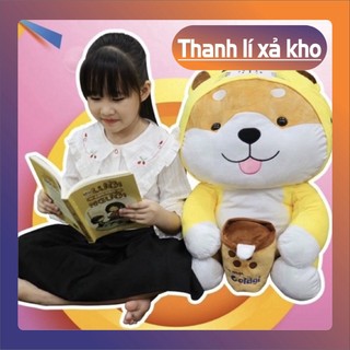 Thú nhồi bông Kỳ Lân, khủng long, gấu chó ôm trà sữa quà Goldgi