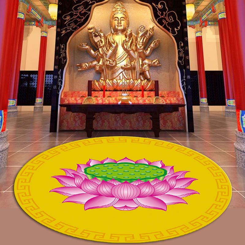 ⭐Thảm Chùi Chân Hình Hoa Sen Xinh Xắn⭐Thảm Lót Sàn Nhà Phật Giáo Màu Đỏ / Vàng / Hồng / Xanh Lá