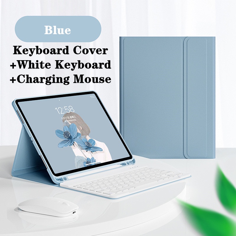 Bao Da Máy Tính Bảng Có Bàn Phím Bluetooth Và Ngăn Đựng Bút Cho iPad Pro 10.9 Mini 4 5 6 Air 2 3 4